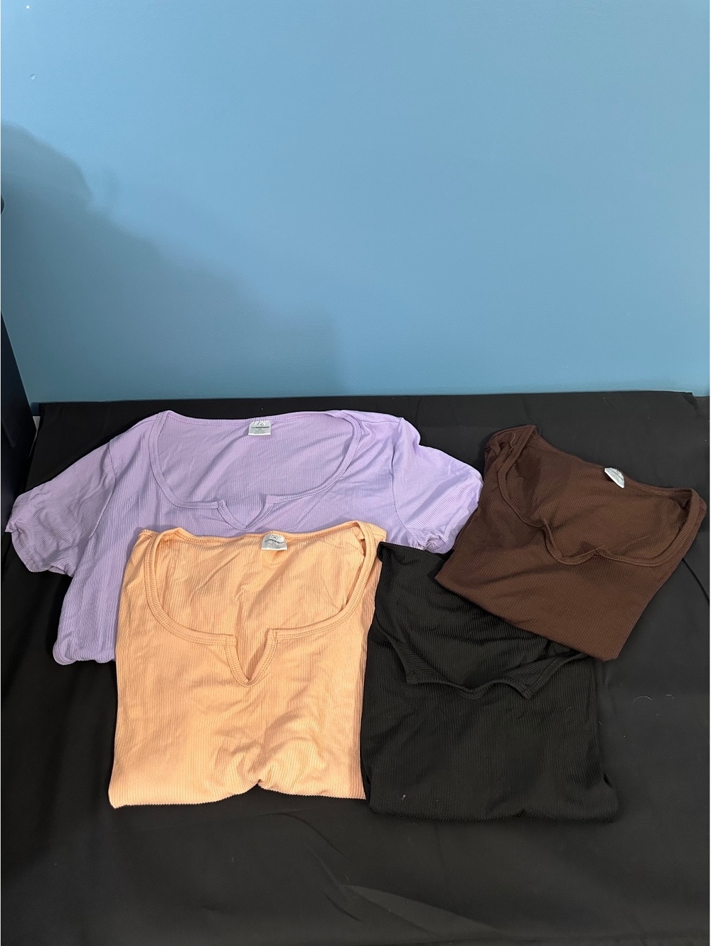 Real Essentials 4 Pack: Women's Ribbed Knit Short Sleeve Scoop Neck T-Shirt XL